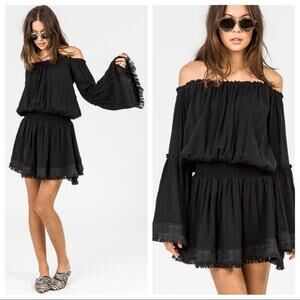 STEELE Brooklyn Off Shoulder Dress Black Size XS
